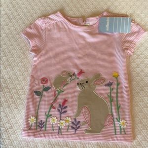 Appliqué bunny and mouse t-shirt